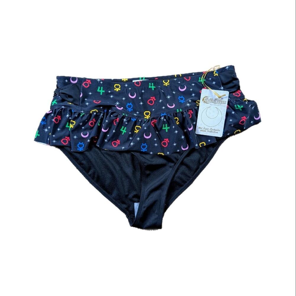 Sailor Moon Luna Symbols Skirted Swim Bottoms Hot Topic Anime Manga Goth Emo